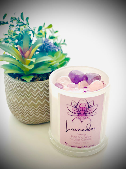 Lavender Crystal Candle XL